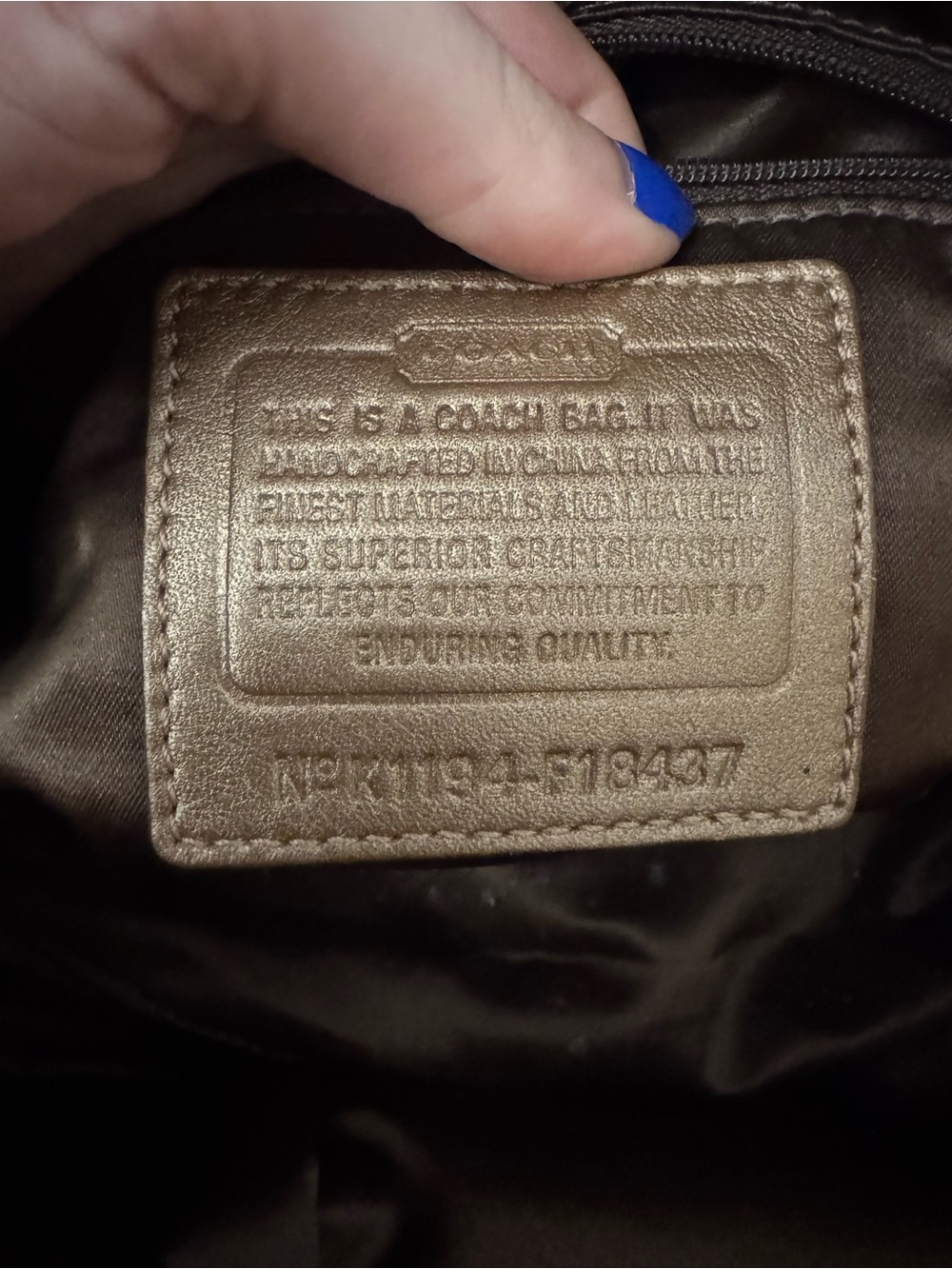 Coach Ashley Bronze & Tan Signature Satchel - Picture 11 of 11